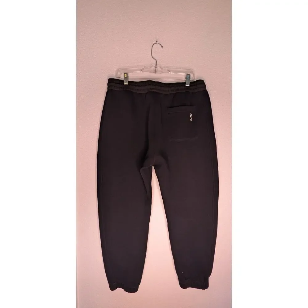 Yves St Laurent YSL Logo Embroidered Men's Joggers 36 Luxury Designer Sweatpants - Picture 4 of 8